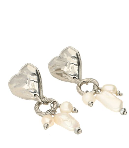 Boucles d'oreilles avec coeur et perles
