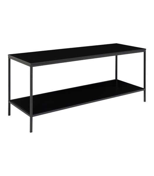 Scandibasic - TV-meubel - zwart - melamine spaanplaat - 2 leggers - staal frame - zwart - 100x45x36cm