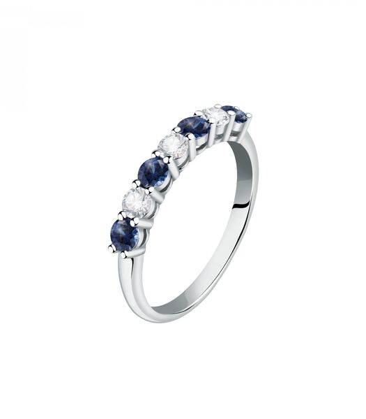 Ring in 750% WITGOUD, SAPPHIRE BY LAB GROWN + DIAMOND BY LA LIVE DIAMOND