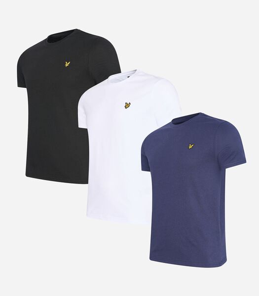 3-pack T-shirts met ronde hals