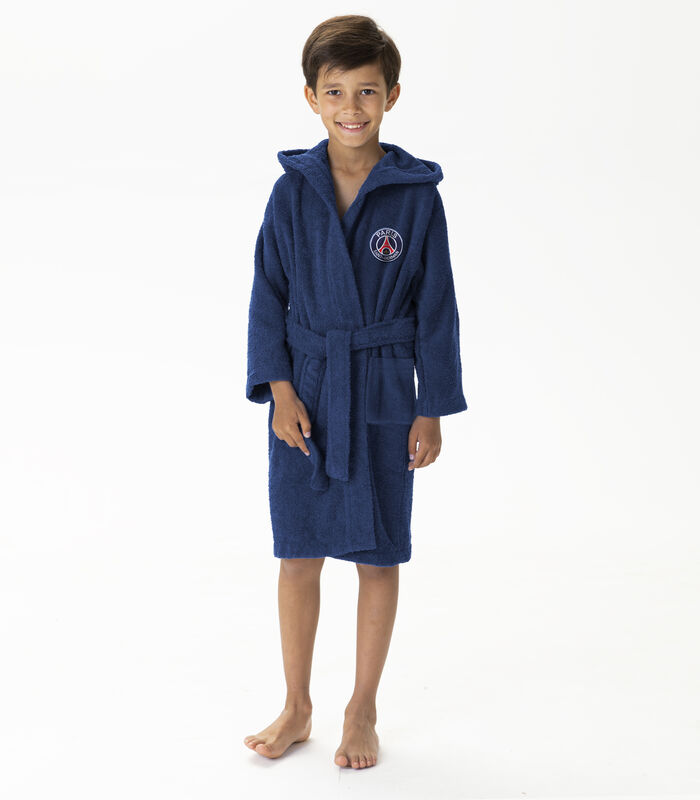 Kinderbadjas met kap en borduursel 100% katoen, PSG LINES image number 0