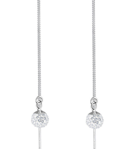 Oorbellen Dames Oor Hanger Bol Betoverend Met Kristallen In 925 Sterling Zilver