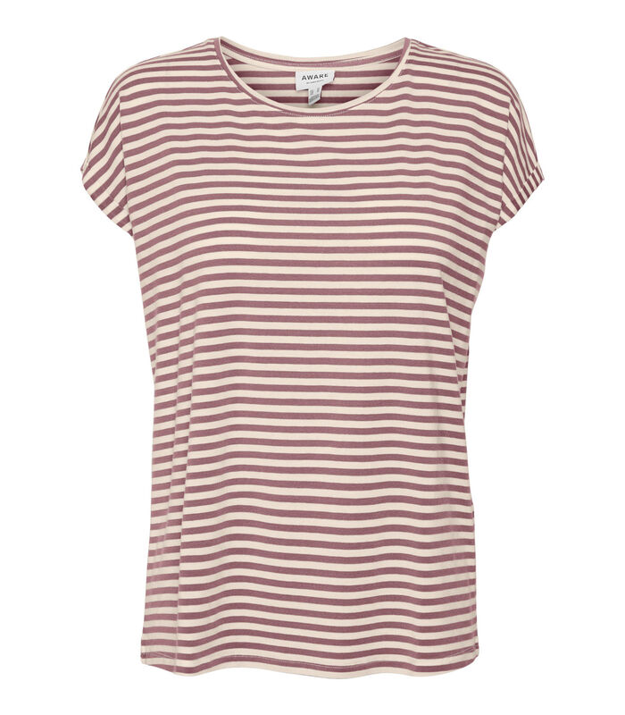 Gestreept dames-T-shirt Ava Plain image number 0