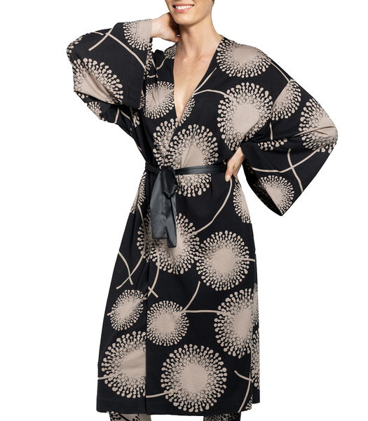 Kimono met lange mouwen en satijnen ceintuur Essence