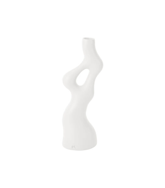 Vase déco Organic Swirls - Blanc - 12,5x10,5x33cm