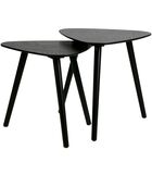 Lot de 2 tables d'appoint - Bois - Noir - 40x40x40/45x45x45 cm - Nila image number 0