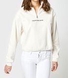 Fleece sweatshirt met halve rits image number 0