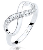 Ring Dames Infinity Symbool Oneindigheid Trend Met Zirkonia Kristallen In 925 Sterling Zilver image number 0