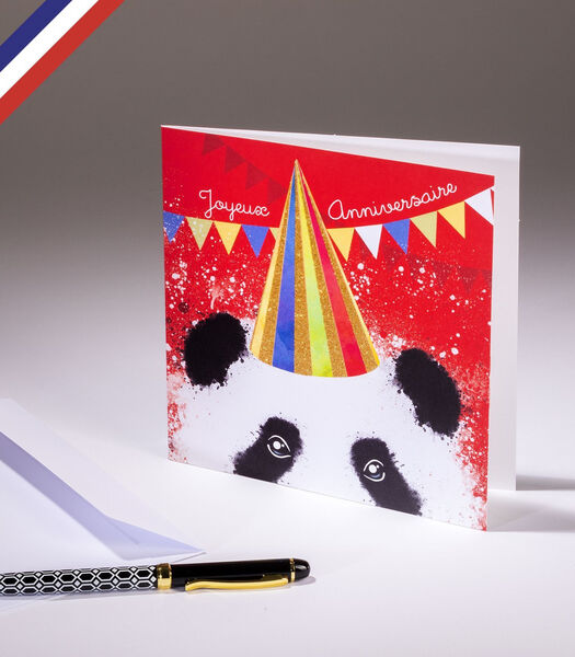 Carte double Joyeux Anniversaire - Panda