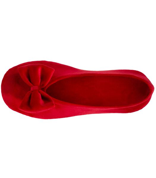 Chaussons Ballerines Femme Grand Nœud Rouge