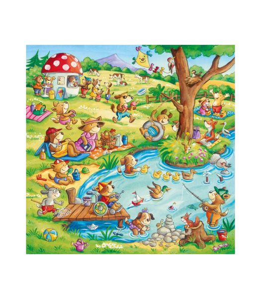 puzzle pour enfants Vacances rurales - 3 x 49 pièces
