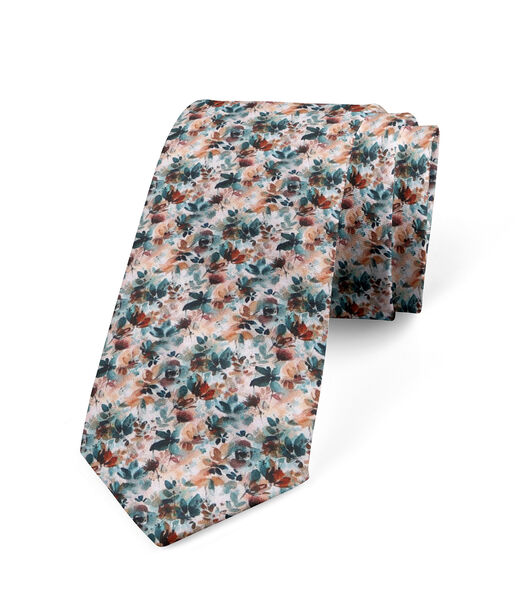 Cravate ASAGIRI - imprimé fleuri - Fabriquée en Belgique