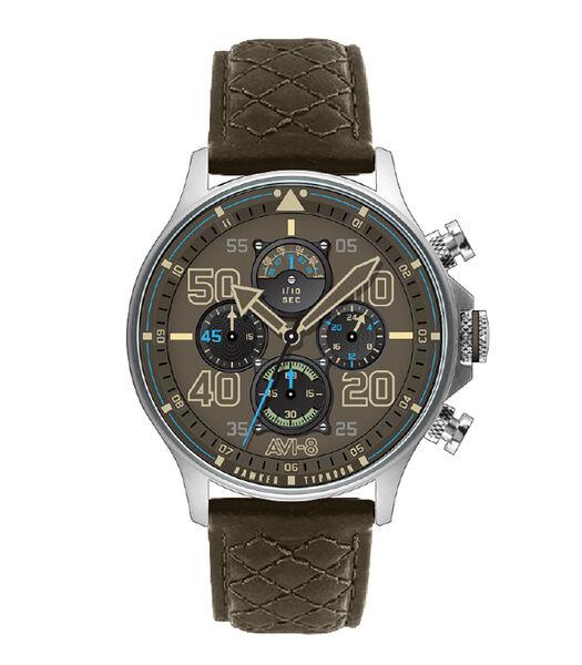 Montre Homme chronographe - Bracelet cuir véritable de vachette - Hawker Typhoon
