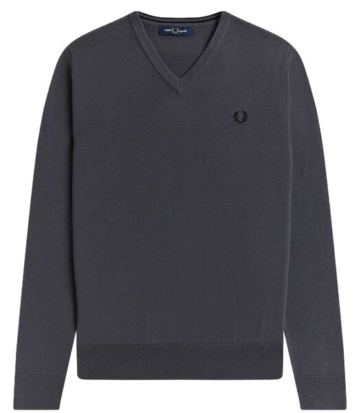Fred Perry Pull Col V Classique Gris