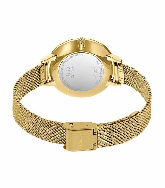 Quartz horloge voor dames, roestvrij staal IP goud