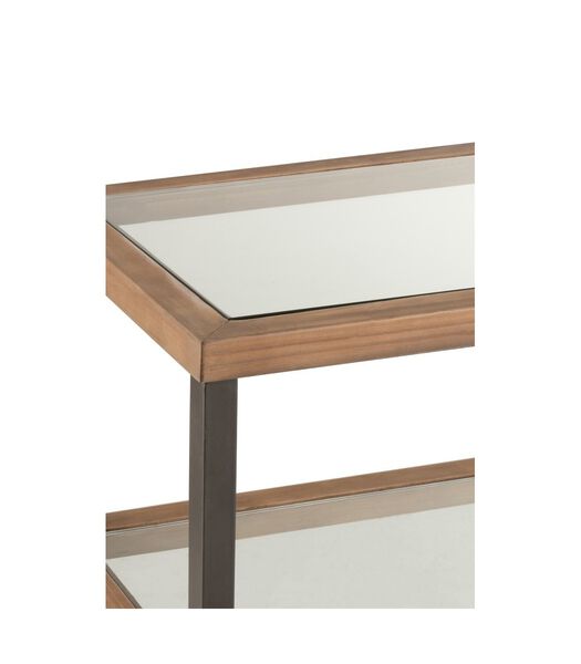 Honeycomb - table d'appoint - plateau en verre - bord en bois - châssis en métal