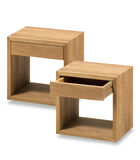 2 x Table de chevet HUGO avec tiroir en chêne image number 0