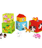 Houten speelgoed Stapelblokken Piramide dieren image number 2