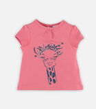 Roze T-shirt met korte mouwen en giraf image number 0