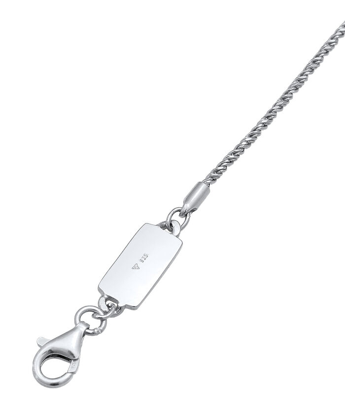 Bracelet Collier Pour Homme Avec Cordon Torsadé Basic Elegant Oxydé En Argent Sterling 925 image number 2