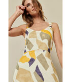 Zomerse midi-jurk met tricolor print image number 2