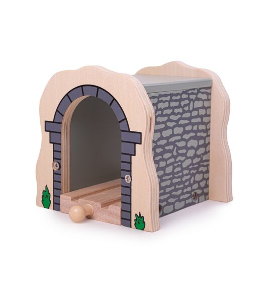 Bigjigs Wooden Train Tunnel Stone Feature - Gris