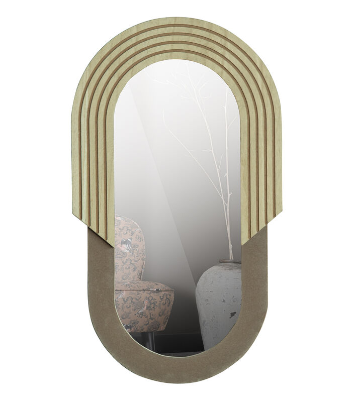 HAILEY MIROIR OVAL 57CM NATURAL image number 0