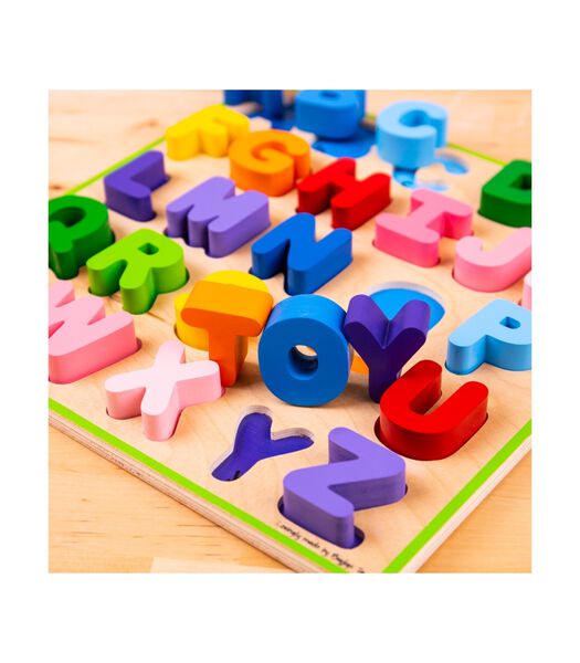 Bigjigs Puzzle en bois en forme d'alphabet - 26 pièces