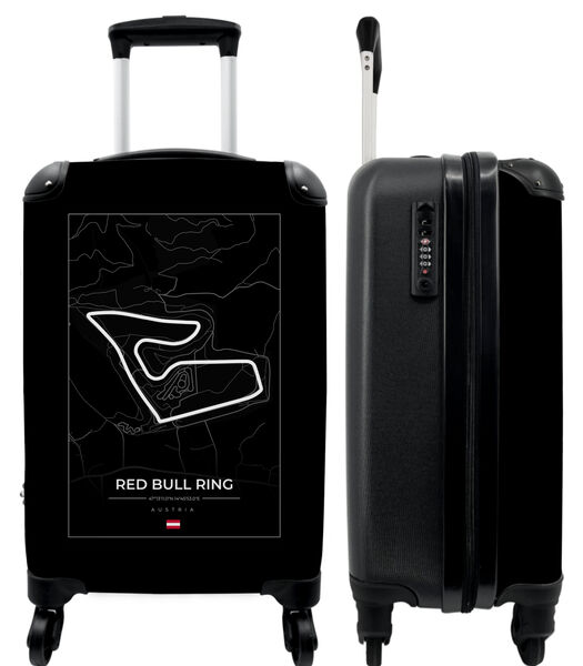 Valise spacieuse avec 4 roues et serrure TSA (Formule 1 - Red Bull Ring - Circuit de course - Noir et blanc - Autriche)