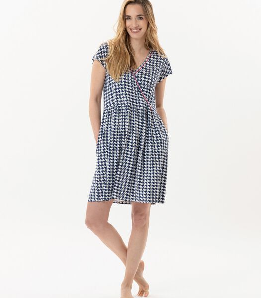 Jurk met houndstooth print in viscose en elastaan ROSIE 740