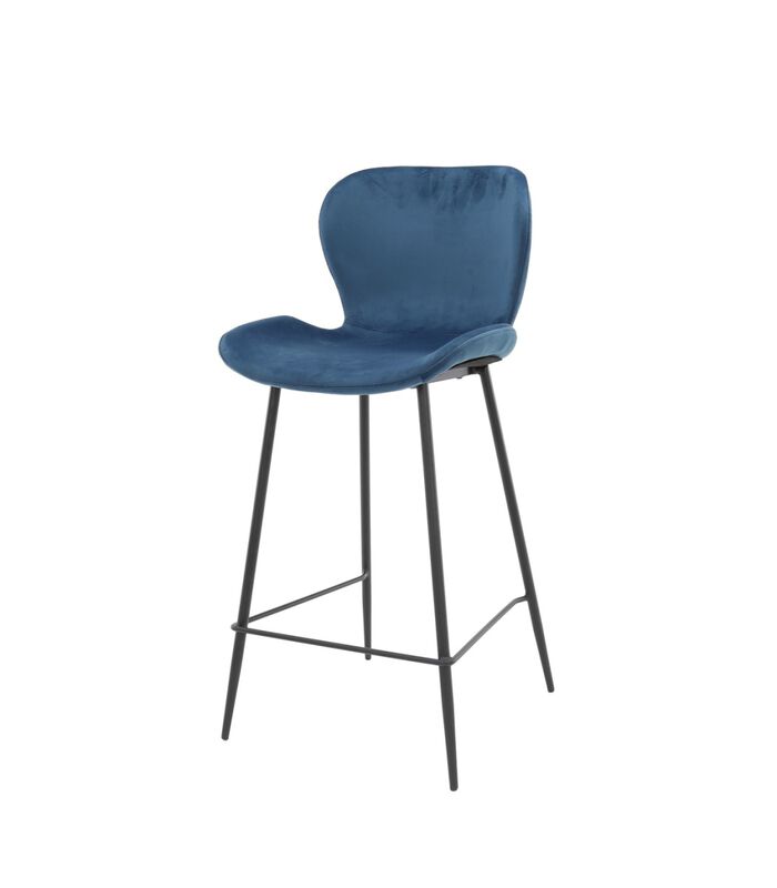 Elegant velvet - Chaises de bar - lot de 4 - velours bleu - pieds en acier tubulaire image number 0