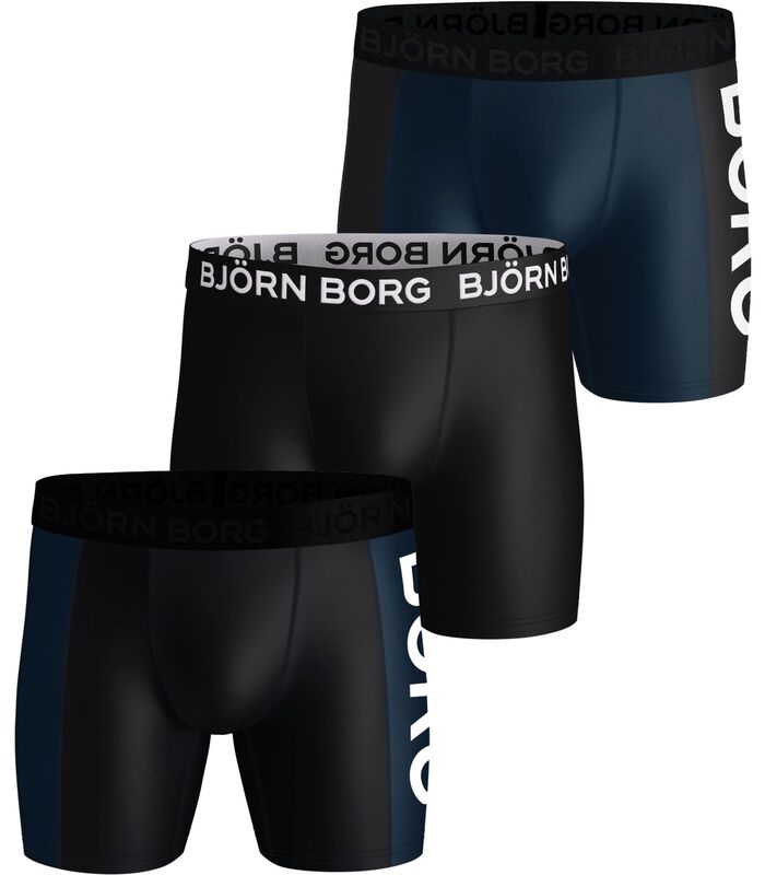 Bjorn Borg Boxershorts 3-Pack Performance Panel Blauw image number 0