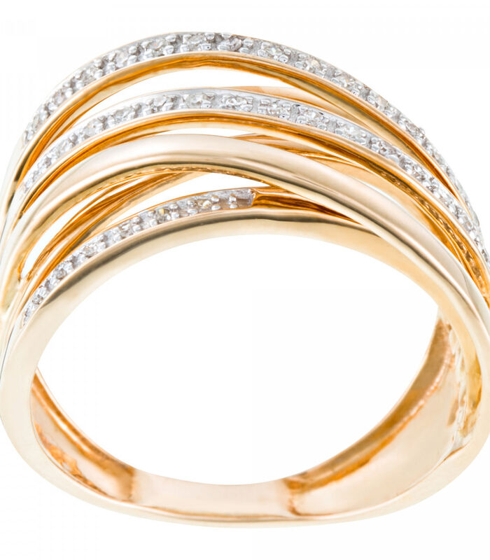 Ring 'Méli-mélo' geelgoud en diamanten image number 3