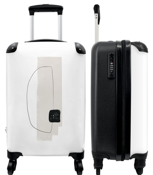 Ruimbagage koffer met 4 wielen en TSA slot (Zwart - Beige - Wit - Abstract)