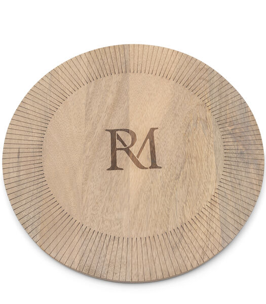 RM Isola Placemat hout en rond met strepen details (ØxH) 38.5x0.60 cm