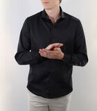 Strijkvrij Overhemd - Zwart - Slim Fit - Katoen Satijn - Lange Mouw - Heren image number 1