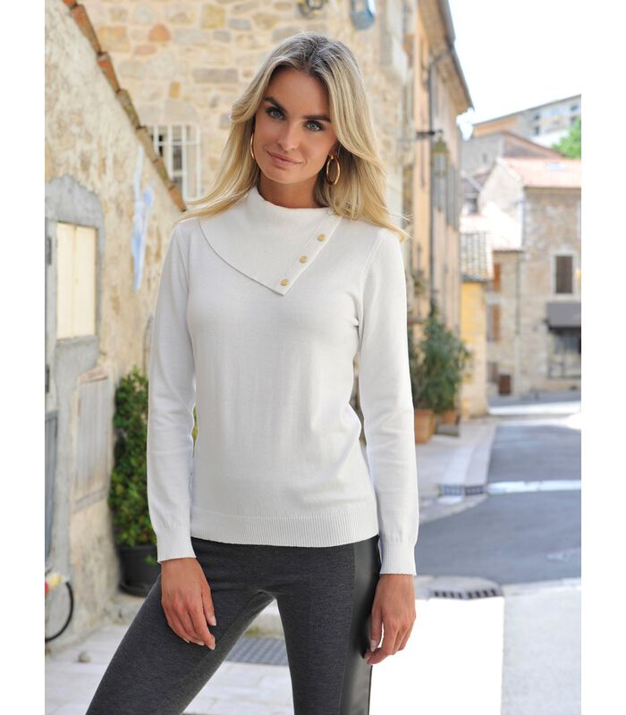 Pull maille douce col enveloppe DASIA image number 3