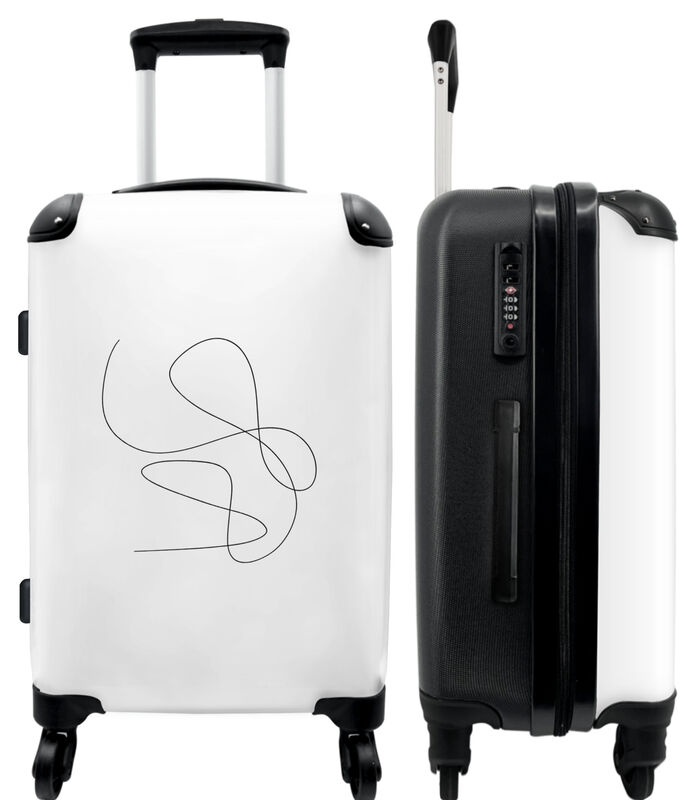 Handbagage Koffer met 4 wielen en TSA slot (Abstract - Lijn - Wit - Kunst) image number 0