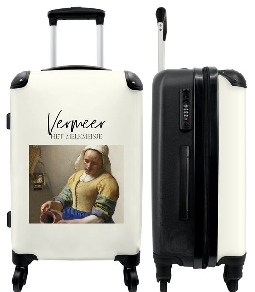 Handbagage Koffer met 4 wielen en TSA slot (Kunst - Johannes Vermeer - Oude meester - Het melkmeisje)