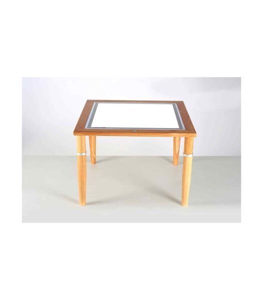 Table lumineuse en bois avec panneau lumineux