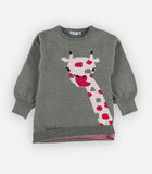 Robe en tricot cachemire avec une girafe, kaki image number 3
