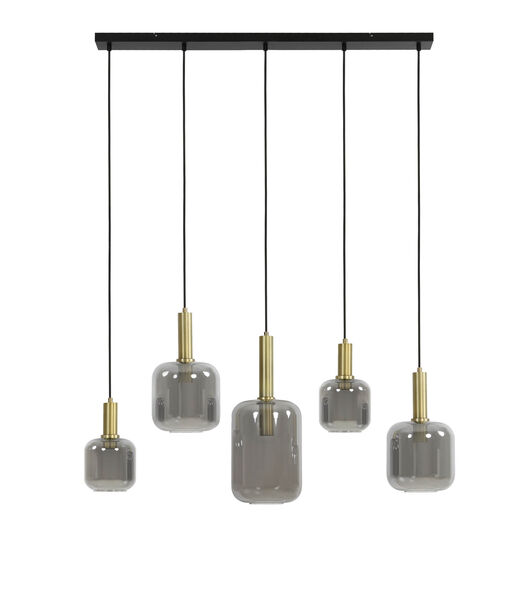 Hanglamp Lekar - Antiek Brons - 5L 110x22x32cm
