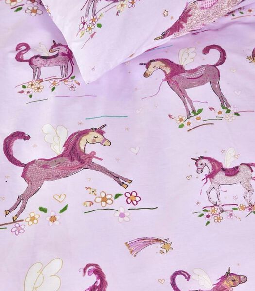 Housse de couette Hannekejag Unicorn Paradise Pink Coton