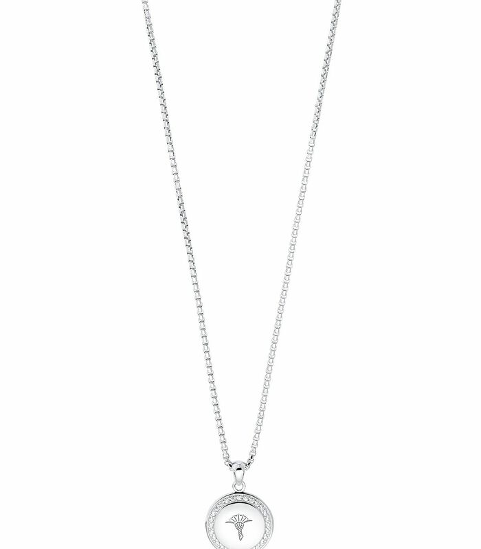 Ketting met hanger voor dames, 925 Sterling zilver, zirkonia synth. | Korenbloem image number 0