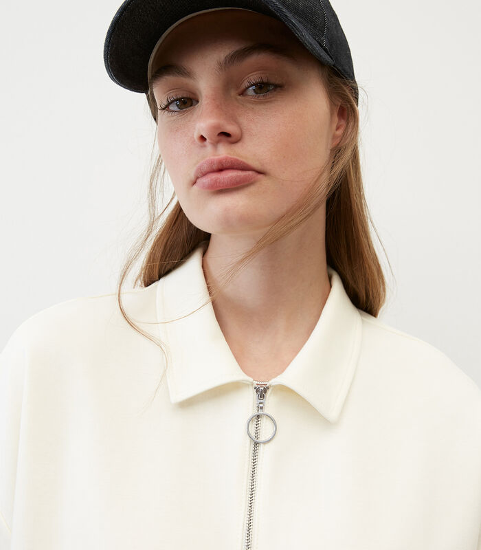 Oversized poloshirt met rits cropped image number 4