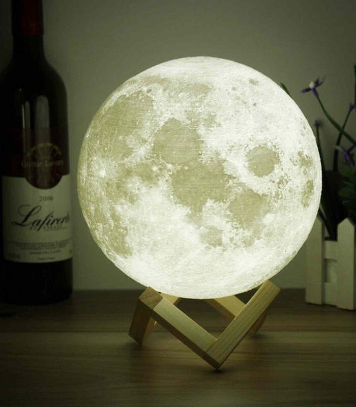 FEERIQUE - Lampe veilleuse  à poser pleine lune 18cm image number 2
