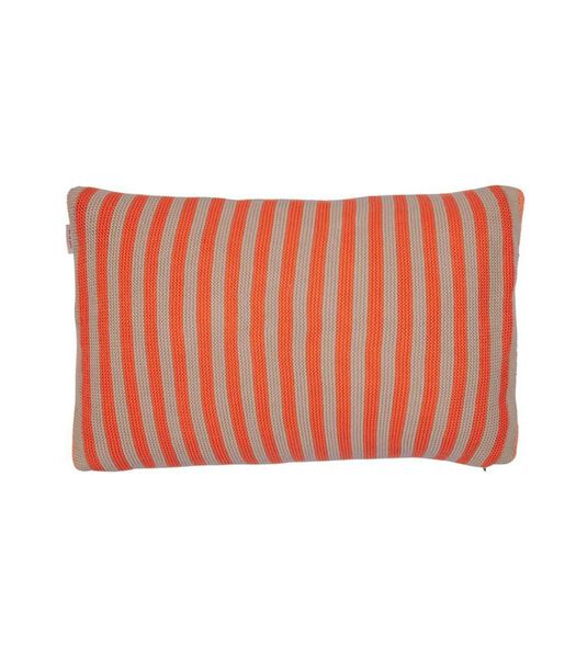 Coussin décoratif Bonsoir Stripe Cushion Orange Coton