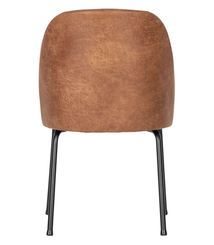 Lot de 2 chaises de table - Eco-cuir - Cognac - 82.5x50x57 - Vogue image number 4