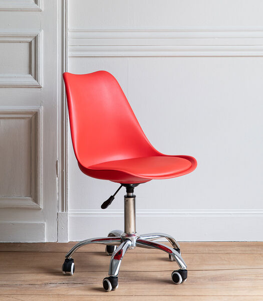 Chaise de bureau réglable en hauteur rouge ANNE