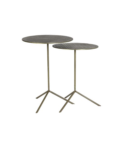 Table d'appoint Pelarco - Bronze Antique - Ø39+Ø36cm